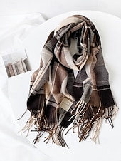 halpa Miesten solmiot ja rusetit-Miesten villajäljitelmäpolyesterihuivi, ruudullinen kuvio, useita värejä, täydellinen lahjaksi