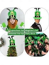  cappello da folletto per il giorno di San Patrizio da uomo – design a trifoglio verde con gambe a strisce, accessorio festoso e divertente per le celebrazioni