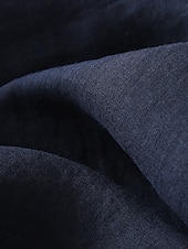 baratos Camisas-Mulheres Blusa Linho de algodão sintético Bordado Botões Côr Sólida à moda Básico Casual Manga Longa Gola Alta Tops regulares Diário Branco Azul Marinha Verão Primavera