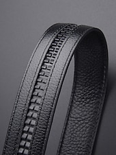 economico Matrimonio ACC-cintura da uomo in similpelle, fibbia automatica con finitura testurizzata, stile classico formale, colori nero e caffè, per matrimoni, abbigliamento da lavoro e abiti casual eleganti