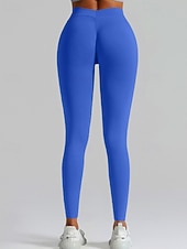 economico Leggings semplici-Per donna Chinos Leggings Streetwear Casual Athleisure Lunghezza intera Vita media Semplice Elastico in vita Traspirante Elasticizzato Quotidiano All'aperto Vacanza Viola Nero Blu reale Fuschia