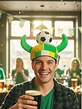  Șapcă de fotbal pentru bărbați, cu tematică distractivă de Ziua Sfântului Patrick – design jucăuș verde și galben pentru sărbători, festivaluri și spiritul zilei de meci