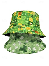 abordables Accesorios-Sombrero de pescador de poliéster para mujer, con trébol y duende del Día de San Patricio, varios patrones, perfecto para el Día de San Patricio y para uso diario.