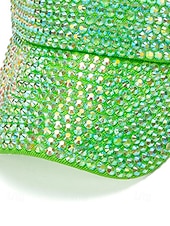 abordables Accessoires-Casquette unisexe ornée de strass, en polyester, décoration scintillante, disponible en plusieurs couleurs, idéale pour la Saint-Patrick, le carnaval et au quotidien.