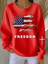 abordables Humor y Citas Sudaderas-Mujer Pullover Estampado Graphic Letra Cálido Clásico Casual Manga Larga Cuello Barco Tops regulares Casual Hogar Calle Azul Piscina Negro Blanco Rojo Beige Primavera Otoño Invierno