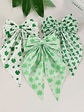  set di 3 fermagli per capelli a forma di trifoglio per il giorno di San Patrizio da donna, fermagli oversize con nastro verde irlandese, accessori per capelli a forma di trifoglio portafortuna per le