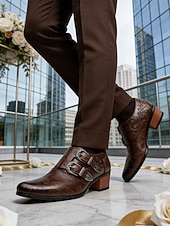 preiswerte Mönchsschuhe-Braune Herren-Monk-Strap-Schuhe mit doppelter Schnalle – stilvolle Schuhe mit hochwertigen Details, perfekt für formelle Anlässe, Partys, besondere Gelegenheiten und Hochzeiten.