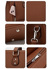 cheap Handbag &amp; Totes-Women's Faux Leather Tote Bag with Adjustable Shoulder Strap, Large Capacity, Waterproof, Multiple Colors - Perfect for Weekend Getaways and Daily Commute