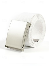 economico Accessori-Cintura da uomo in tela, tessuto multicolore con fibbia argentata elegante, perfetta per il giorno di San Patrizio, il carnevale e l'uso quotidiano, regolabile ed elegante