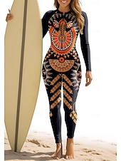 preiswerte One Pieces Rash Guards-Damen Standard Anti UV Shirt Ganzkörper-Bademode Diveskin-Anzug Folk Frontreißverschluss UPF50+ Schnelltrocknend Hohe Elastizität Langarm Bademode Surfen Kanufahren Tauchen Sommer