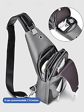 お買い得  メンズバッグ-男性用防水オックスフォード布製スリングバッグ、USB充電ポート付き、多用途、複数の色展開、カジュアルやアウトドアでの使用に最適