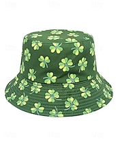 abordables Accesorios-Sombrero de pescador de poliéster para mujer, con trébol y duende del Día de San Patricio, varios patrones, perfecto para el Día de San Patricio y para uso diario.