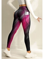 economico Leggings e collant da yoga-Per donna leggings da pilates Pantaloni fitness Leggings da palestra Tasche Bollo Tasche Laterali Protezione Solare Vita Alta Pilates Palestra Allenamento in Palestra Pantaloni Collant Leggings