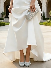 cheap Bride-Luxury Crystal Bridal Heels with Matching Clutch – Sparkling High Heel Wedding Shoes for Glamorous &amp; Classic Ceremonies