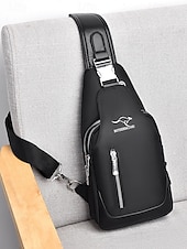 お買い得  メンズバッグ-男性用防水オックスフォード布製スリングバッグ、USB充電ポート付き、多用途、複数の色展開、カジュアルやアウトドアでの使用に最適