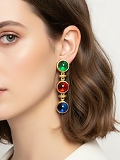 voordelige Accessoires-Dames Mardi Gras Multi-Stijl Gouden Legering  Kristallen Hangers – Luxe Retro Accessoire voor Carnaval en Themapartijen