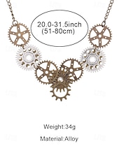 levne Příslušenství-Dámský náhrdelník na Mardi Gras ve stylu steampunk s ozdobami - průmyslový kovový šperk pro karneval a tematické převleky