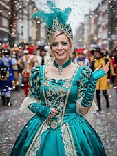 baratos Acessórios-Luvas de cetim de poliéster femininas do Mardi Gras em várias cores design elegante com detalhes em pérolas perfeitas para carnaval e bailes de máscaras