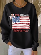 economico Umor e Citazioni Felpe-Per donna Pullover Stampato Grafico Lettera Caldo Classico Casual Manica Lunga Girocollo Top Regolari Casuale Casa Streetwear Blu Blu chiaro Nero Bianco Rosso Primavera Autunno Inverno