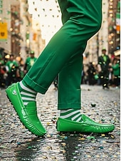baratos Sapatos masculinos-Mocassins masculinos verdes, sapatos de condução leves e fáceis de calçar, mocassins casuais da moda para uso diário, festas e looks para o Dia de São Patrício.