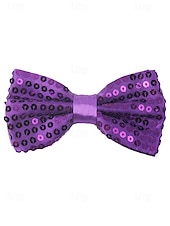 cheap Accessories-Men's Sequin Bow Tie, Polyester Material, Available in Multiple Colors, Perfect for Carnival &amp; Masquerade Balls, Fun &amp; Festive Accessory