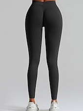 economico Leggings semplici-Per donna Chinos Leggings Streetwear Casual Athleisure Lunghezza intera Vita media Semplice Elastico in vita Traspirante Elasticizzato Quotidiano All'aperto Vacanza Viola Nero Blu reale Fuschia