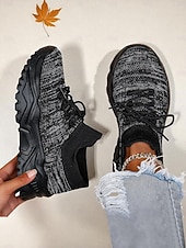 ieftine Pantofi de dama-Teniși verzi Flyknit pentru femei - pantofi casual confortabili cu design șireturi, ideali pentru evenimente de Ziua Sfântului Patrick, plimbări zilnice, comisioane în aer liber și întâlniri casual