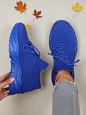 ieftine Pantofi de dama-Teniși verzi Flyknit pentru femei - pantofi casual confortabili cu design șireturi, ideali pentru evenimente de Ziua Sfântului Patrick, plimbări zilnice, comisioane în aer liber și întâlniri casual