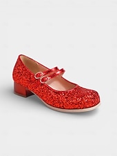 preiswerte Frauen Schuhe-Damen Mardi Gras Glitzer Mary Jane Schuhe – Funkelnde Doppelriemen Niedrigblockabsätze festliche Karnevalsparty-Fußbekleidung für Umzugsteilnehmer Tänzerinnen und Feier-Outfits