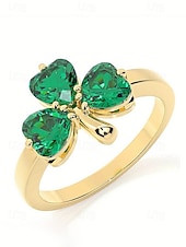  Női Szent Patrik-napi lóhere alakú gyűrű, réz anyagból, elegáns, szerencsét hozó ír stílusú ékszer hölgyeknek, tökéletes ünnepi viseletre, felvonulásokra, partikra és ünnepi alkalmakra