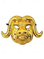 economico Accessori-Maschera per carnevale in plastica metallica multi-stile per uomo – Costumi da leone volpe e tigre in oro per carnevale e balli in maschera