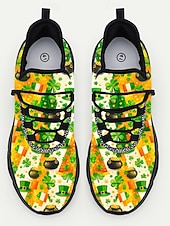  Pánské tenisky na Den svatého Patrika – zelený a květinový design s detaily trojlístku, ideální pro slavnostní oslavy