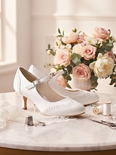 economico Madre della Sposa/Sposo-Mary Jane in raso blu navy da donna: eleganti scarpe da sposa con borchie di cristalli e tacco a gattino per la madre della sposa, cerimonie in chiesa ed eventi formali