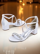 economico Madre della Sposa/Sposo-sandali da donna con tacco a blocco e strass color bordeaux - eleganti scarpe eleganti con cinturino alla caviglia per la mamma della sposa, matrimonio chic in città &amp;eventi serali formali