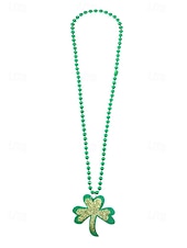  Colier acrilic pentru femei cu trifoi și pălării, modele multiple, mărgele verzi, perfect pentru sărbători, accesorii de petrecere