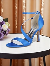 baratos noiva-Sandálias de noiva elegantes com tiras finas e salto agulha no tornozelo, sapatos de casamento de salto alto com bico aberto para noivas, salto minimalista branco para cerimônia.