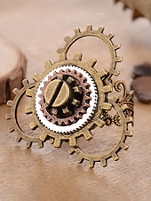 halpa Lisätarvikkeet-Naisten Mardi Gras steampunk antiikkiseosrataskäyttö ja kelloa käden sormus - monivärinen teollinen lisävaruste karnevaaleille ja pukeutumisjuhliin