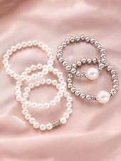 Недорогие Свадьба ACC-Женский набор браслетов из искусственного жемчуга, элегантный дизайн из серебра и жемчуга, разнообразные варианты для свадеб, вечеринок, торжественных мероприятий и в качестве свадебного аксессуара.