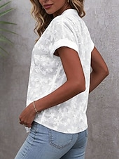 halpa pitsitopit-Naisten Paita Pitsipaita Pusero Mekkoiset topit Pitsi Napit Tavallinen Perus Moderni V kaula-aukko Päivittäin Katu Valkoinen Kesä