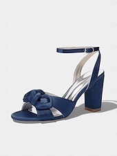 economico Invitato al matrimonio-sandali da donna con tacco a blocco e fiocco giallo, eleganti scarpe eleganti con punta aperta per gli invitati alle cerimonie all'aperto