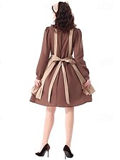  250e jubileum VS 19e eeuw jaren 1800 Prairiejurk Bonnet en schortset Lange Mouwen Pionier Meisje Koloniaal Pionier Onafhankelijkheidsoorlog Kostuum Dames Halloween Carnaval 4 juli Volwassenen Kleding