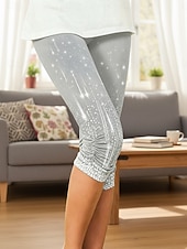 abordables -Femmes Leggings Vacances Mode Streetwear Longueur mollet Taille haute Graphique Dégradé Impression Confort Doux Confortable Élastique Quotidien Extérieur Vacances Bleu marine Noir Vert Gris Ét