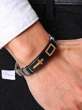 halpa Miesten korut-Miesten ruostumattomasta teräksestä valmistettu ristirannekoru – useita värivaihtoehtoja, kestävä ja tyylikäs, täydellinen rentoon ja arkeen