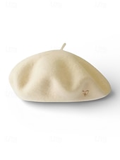 tanie Walentynki-damski beret w kształcie serca, wykonany z imitacji wełny, dostępny w wielu kolorach, idealny na prezent walentynkowy i do noszenia na co dzień