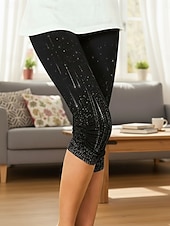 abordables -Femmes Leggings Vacances Mode Streetwear Longueur mollet Taille haute Graphique Dégradé Impression Confort Doux Confortable Élastique Quotidien Extérieur Vacances Bleu marine Noir Vert Gris Ét