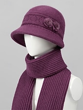 levne Dámské klobouky-Dámská pletená sada čepice a šály – více barevných variant, útulná a stylová na zimu, běžné nošení i outdoor
