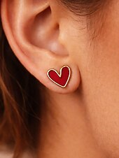 billige Valentinsdag-Hjerteøreringer til dame, legeringsmateriale, flere hjertestiler, søt og romantisk design, passer for kvinner, perfekt til valentinsdagen, bryllup og romantiske anledninger