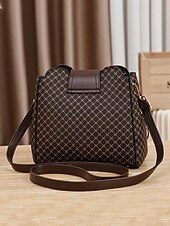 お買い得  ハンドバッグ＆トートバッグ-女性用PUレザーショルダーバッグ、マルチカラー、複数の持ち運びスタイルを備えた多用途のデザイン、スタイリッシュで広々とした日常使いに最適