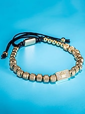 お買い得  結婚 ACC-メンズステンレススチールブレスレット、ゴールド、シルバー、ブラックカラー、輝く石が付いたクラウンデザイン、結婚式、カジュアルな日常着、ファッションジュエリーに最適