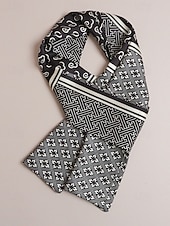 お買い得  メンズネクタイ＆蝶ネクタイ-メンズペイズリープリントスカーフ、マルチカラーパターンのポリエステル軽量ネックスカーフ、男性用のクラシックでエレガントなスタイル、普段着、ビジネスカジュアル、パーティー、季節のスタイリングに最適